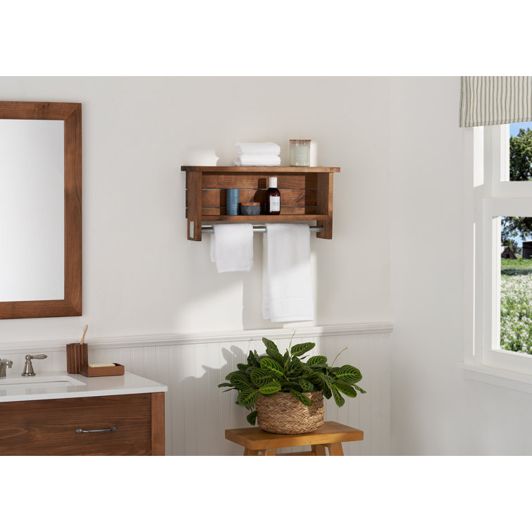 Del hutson true floating shelf and towel discount rack